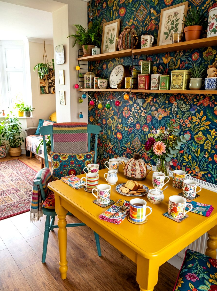 Eclectic colorful tea zone - 30 tea corner ideas