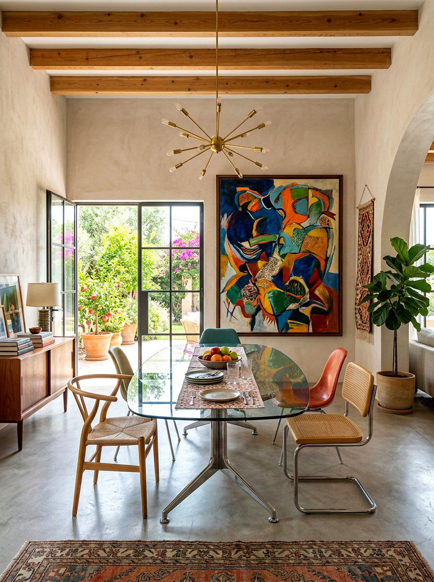 Eclectic villa dining space - 30 villa dining room ideas
