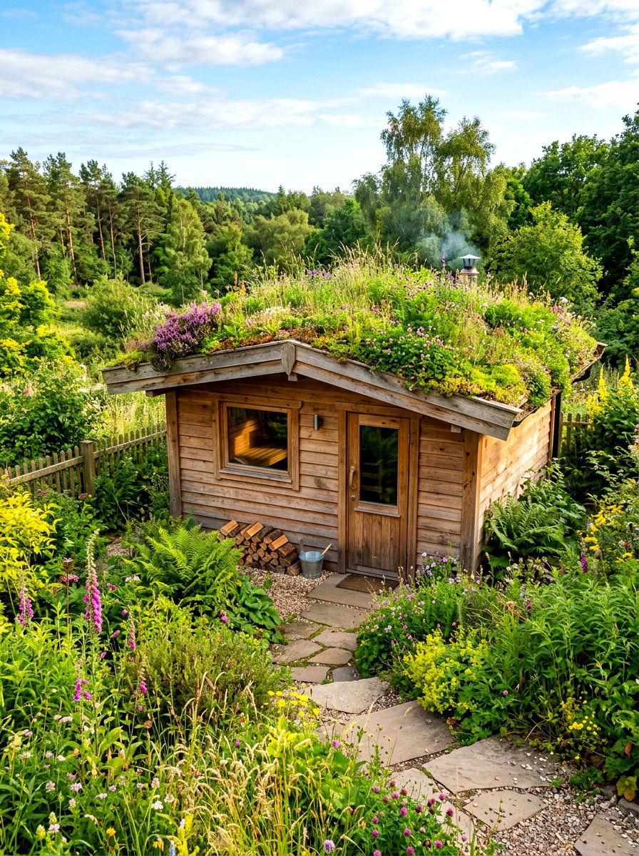 Eco Friendly Living Roof Sauna - 30 sauna shed ideas