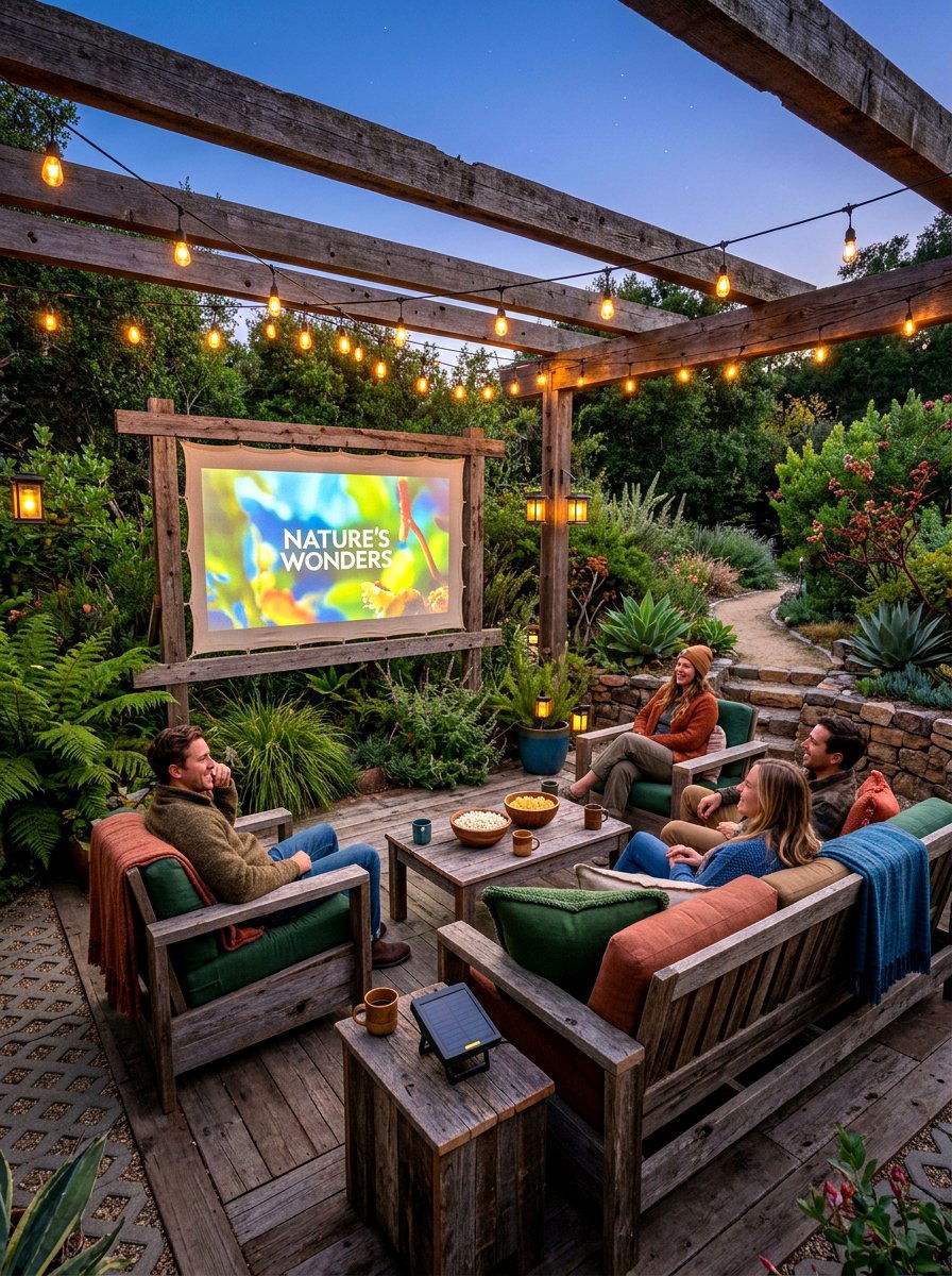 Eco Friendly Sustainable Patio - 30 outdoor movie patio ideas