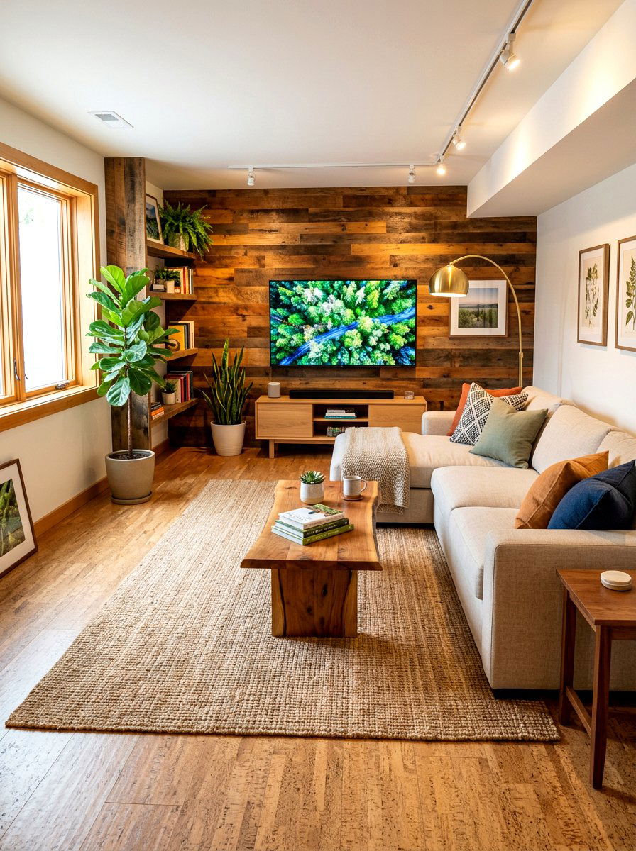 Eco friendly basement lounge - 30 low waste home ideas