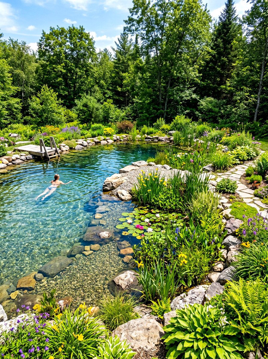 Ecosystem Garden Pond - 30 backyard pond ideas
