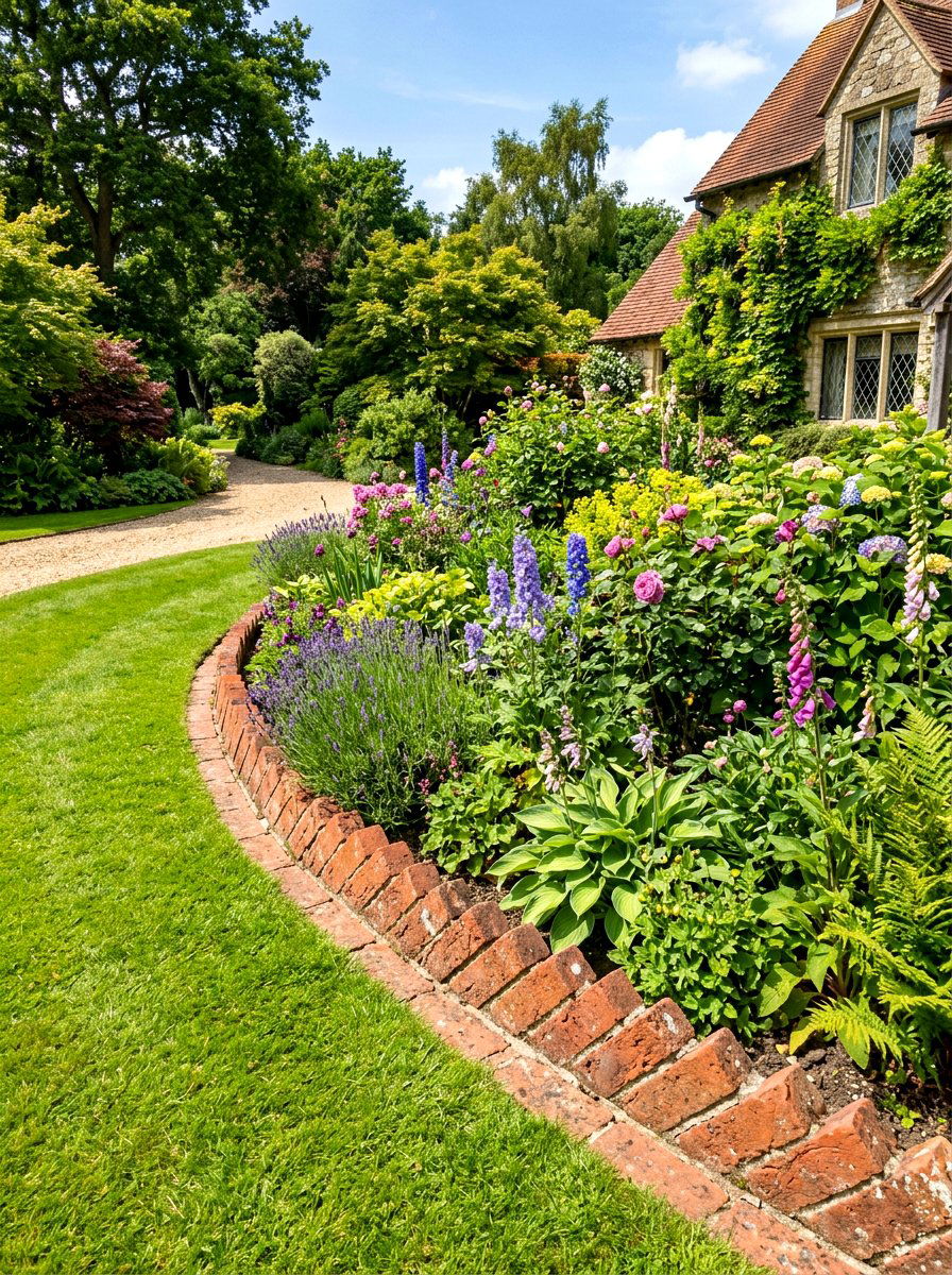 Edging With Bricks - 30 budget landscaping ideas