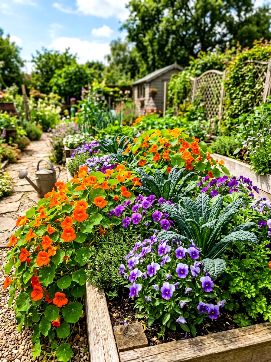 Edible Flower Bed - 30 potager garden ideas