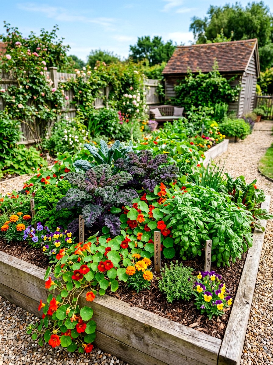 Edible Flower Bed - 30 simple flower bed ideas