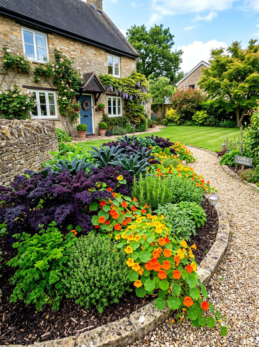 Edible Flower Bed - 30 front yard flower bed ideas