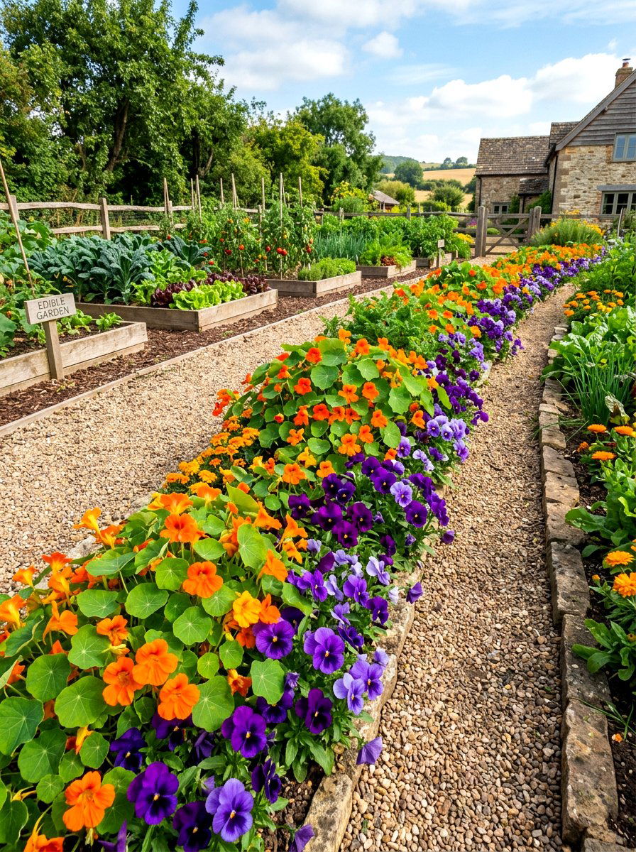 Edible Flower Border - 30 small garden ideas