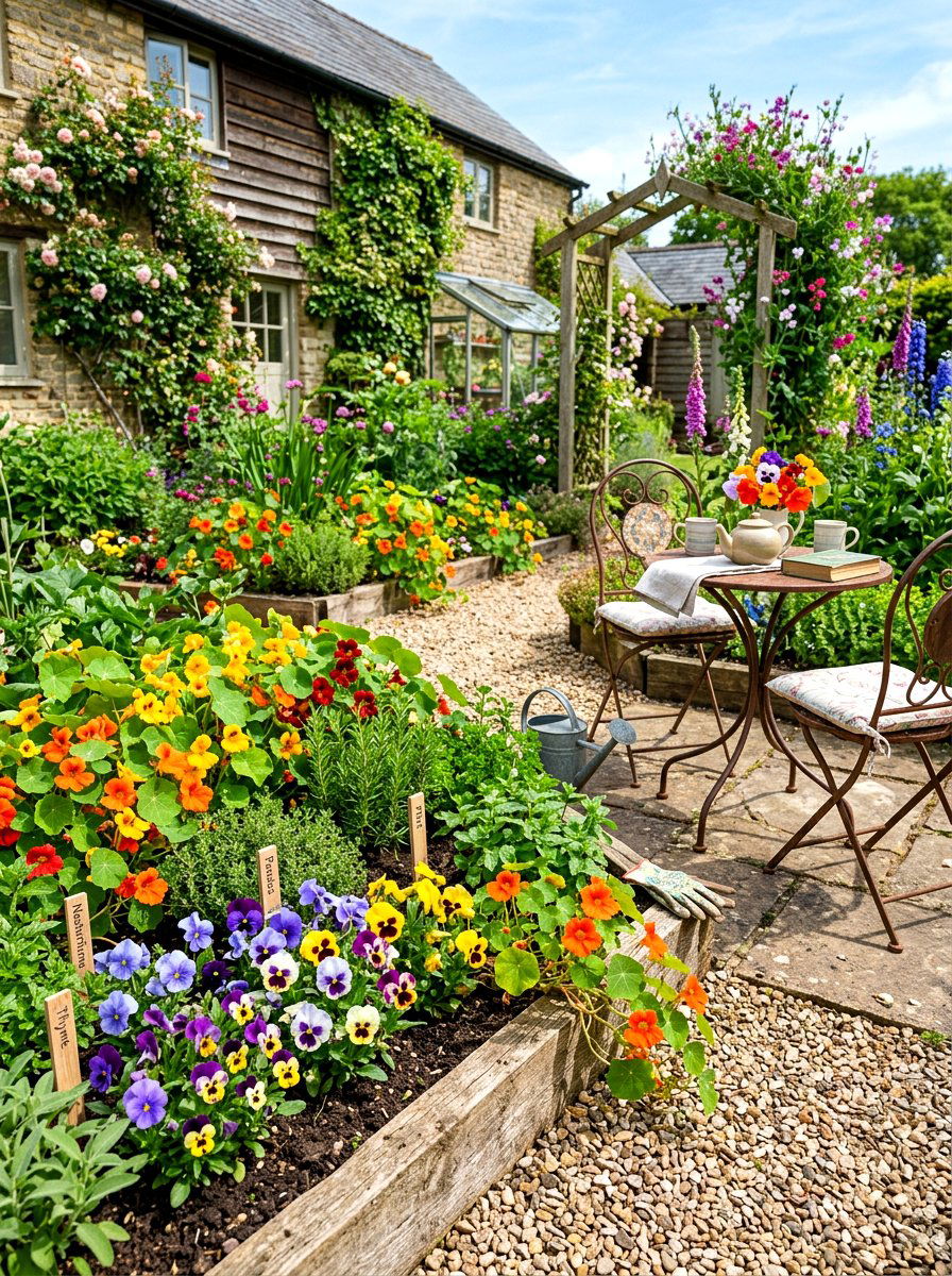 Edible Flower Garden - 30 flower field backyard ideas