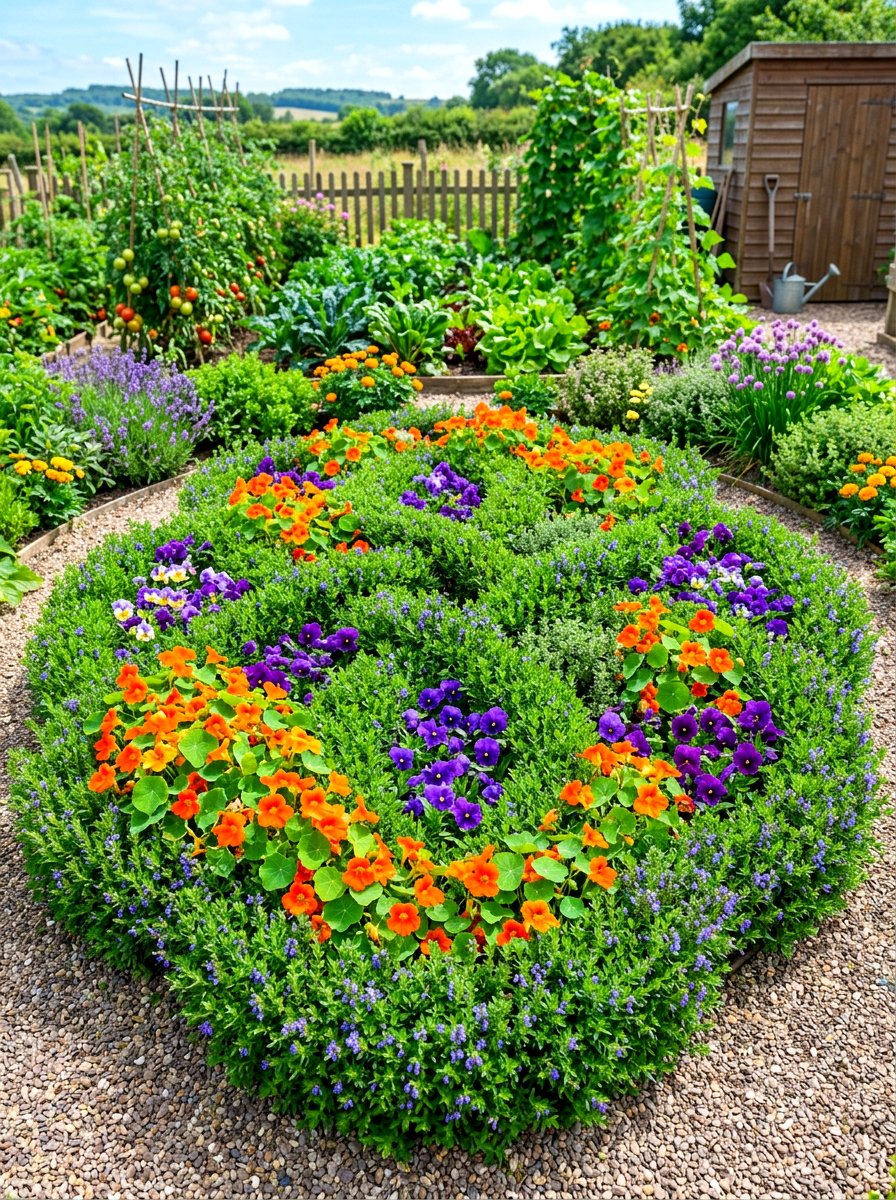 Edible Flower Herb Layout - 30 herb knot garden ideas