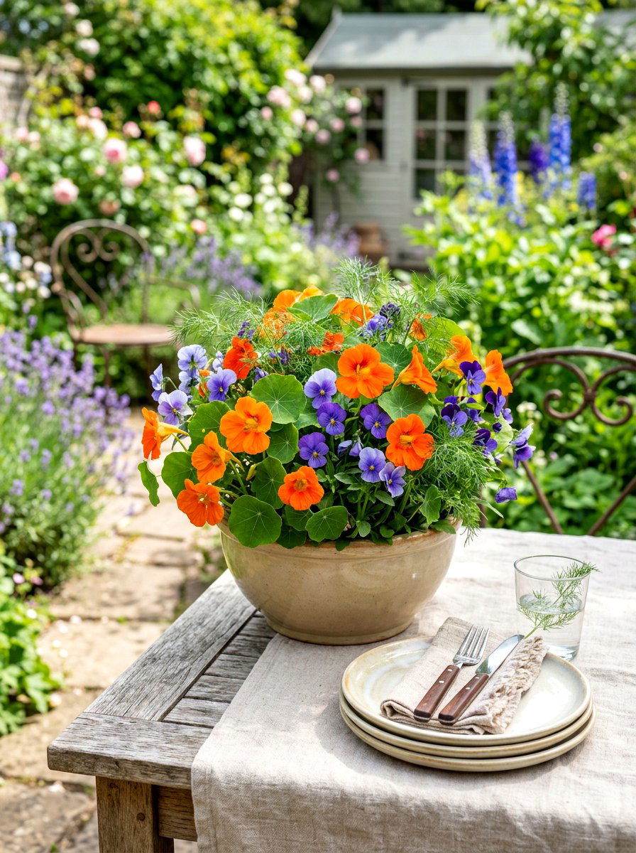 Edible Flower Pot - 30 edible patio garden ideas