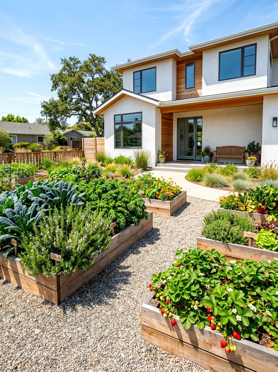 Edible Front Yard Garden - 30 no mow front yard ideas