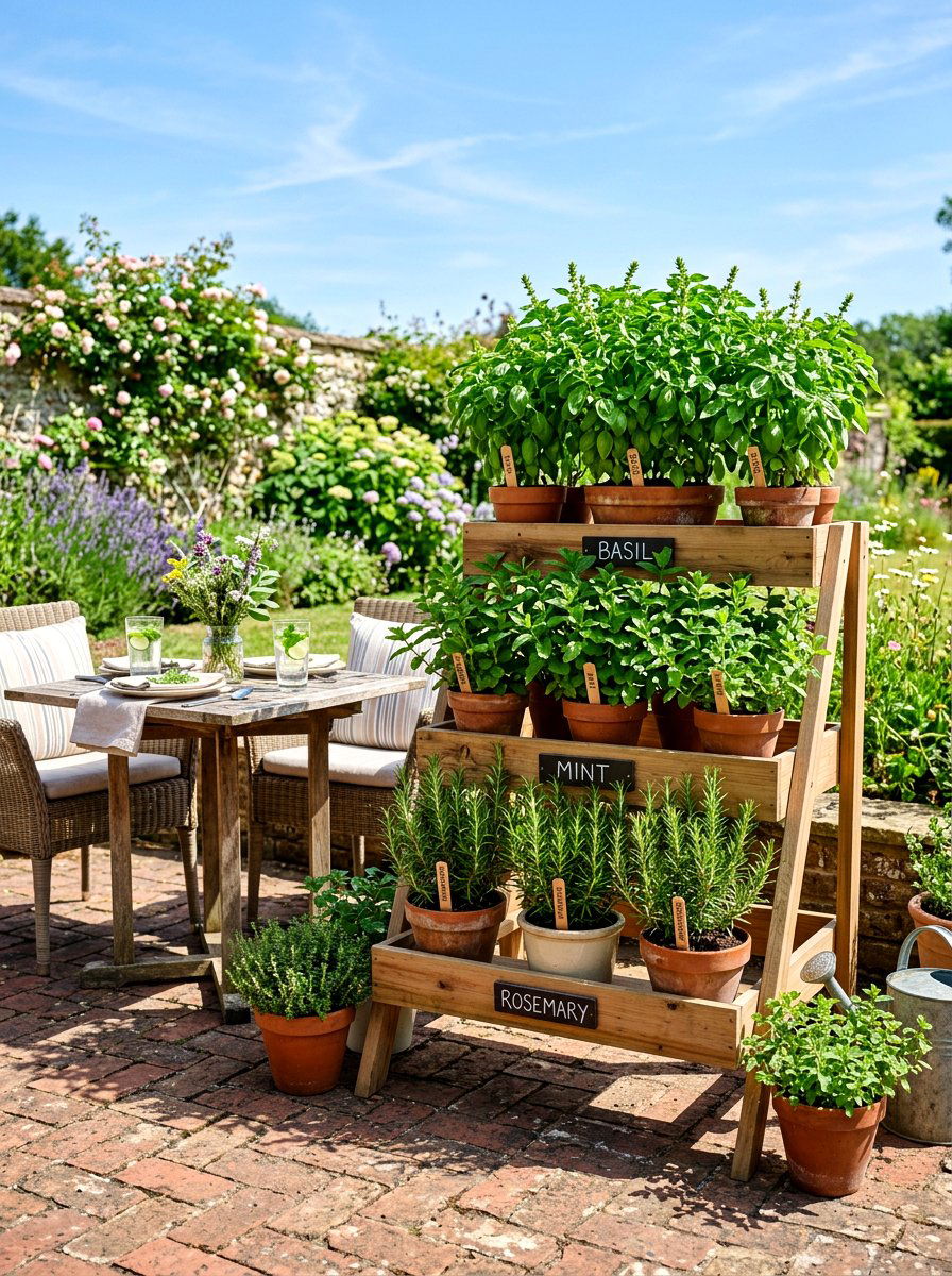 Edible Herb Garden - 30 patio garden ideas