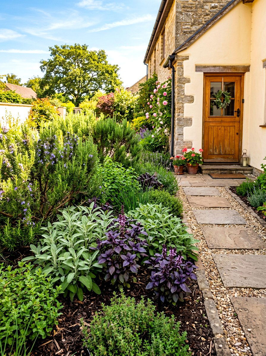 Edible Herb Garden - 30 side yard flower bed ideas