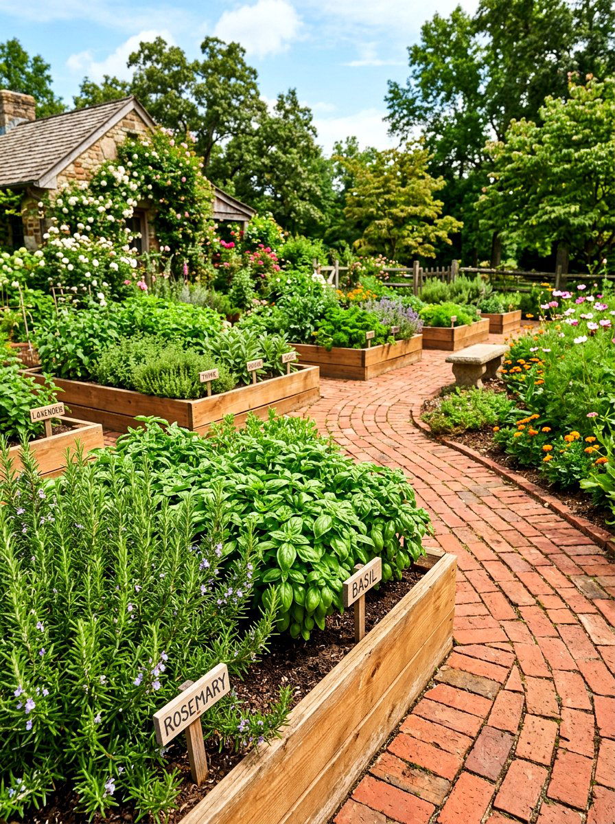 Edible Herb Garden - 30 side yard landscaping ideas