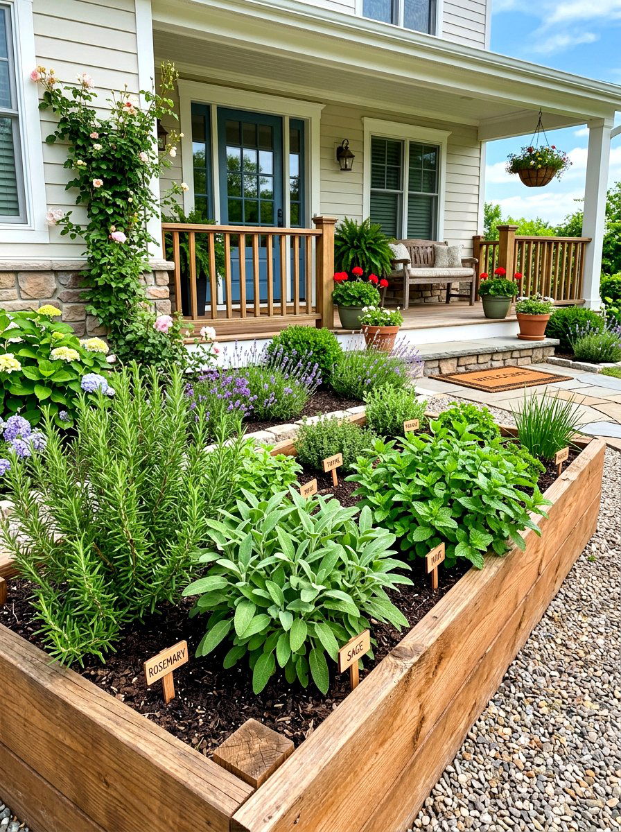 Edible Herb Garden - 30 small front yard ideas