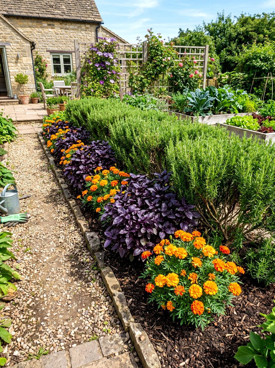 Edible Herb and Flower Foundation Mixes - 30 foundation flower bed ideas