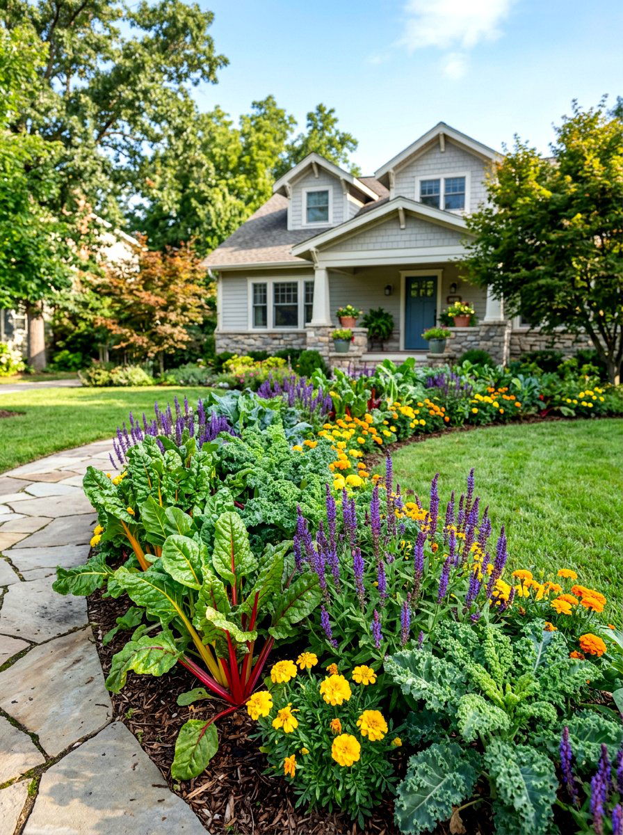Edible Landscape Garden - 30 beginner vegetable garden ideas