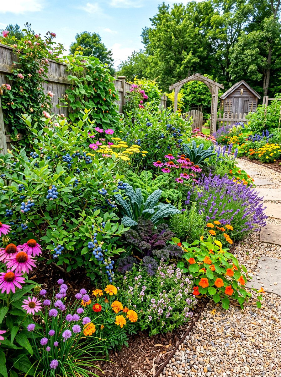 Edible Landscape Mixed Border - 30 mixed border garden ideas