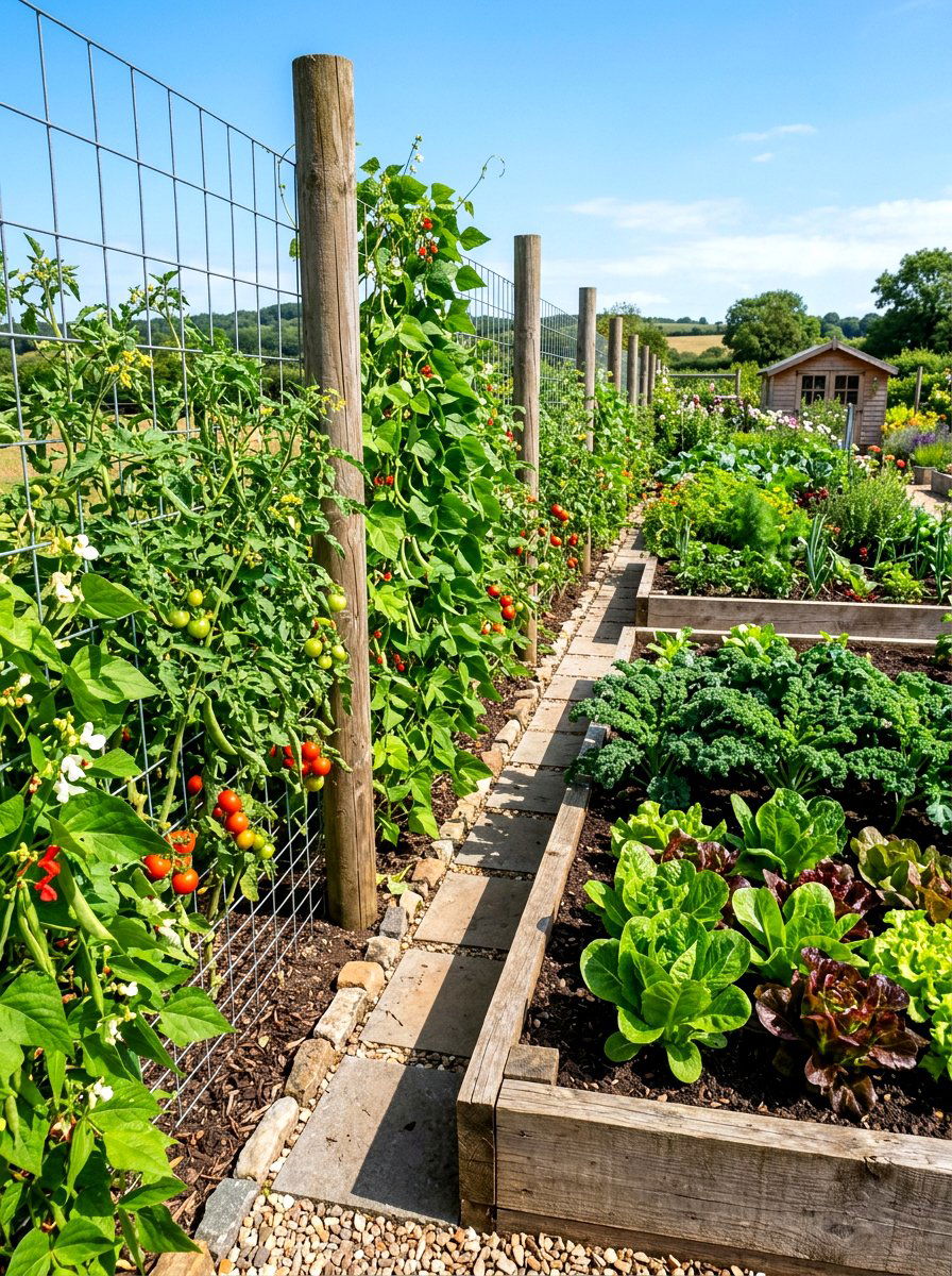 Edible Vegetable Garden - 30 fence line landscaping ideas