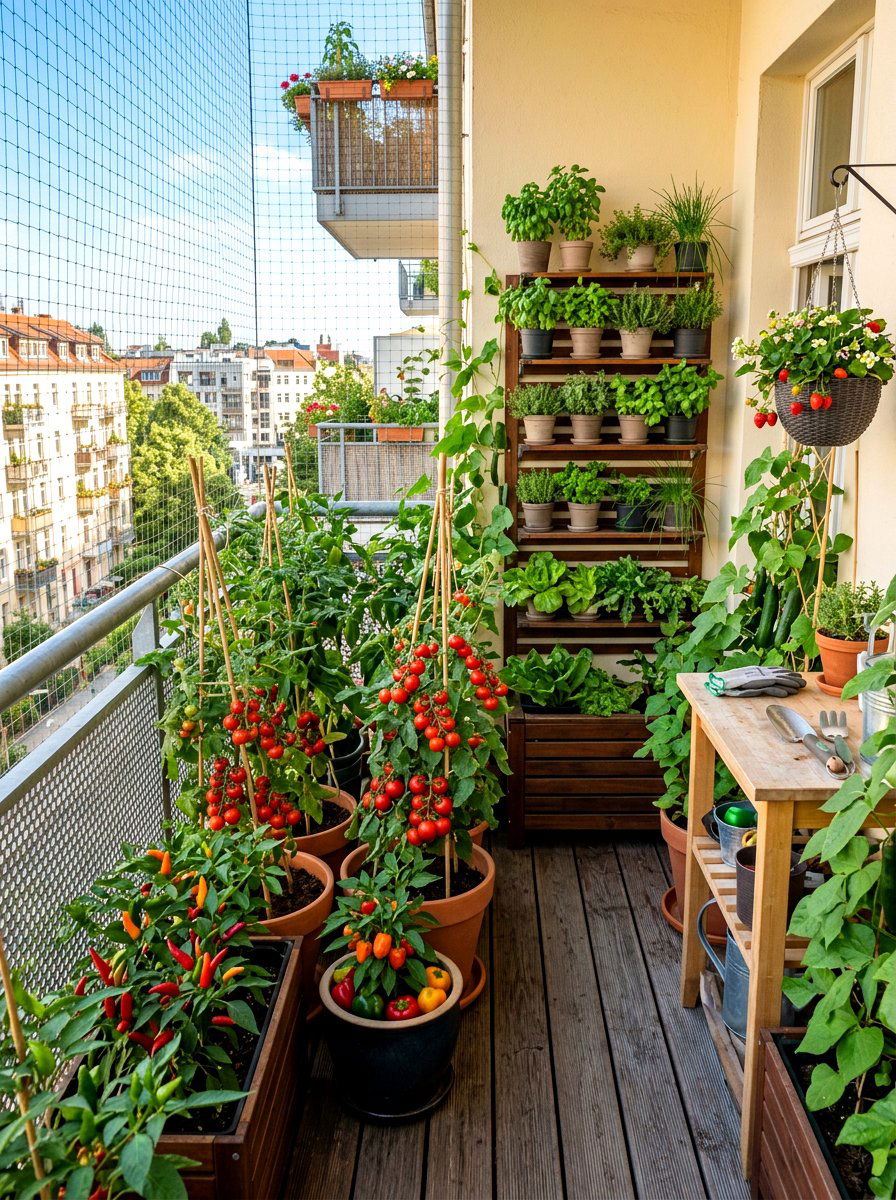 Edible balcony garden - 30 apartment garden ideas