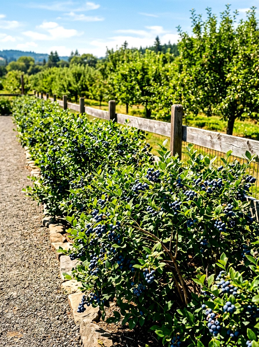 Edible berry bush border - 30 border planting ideas along fence