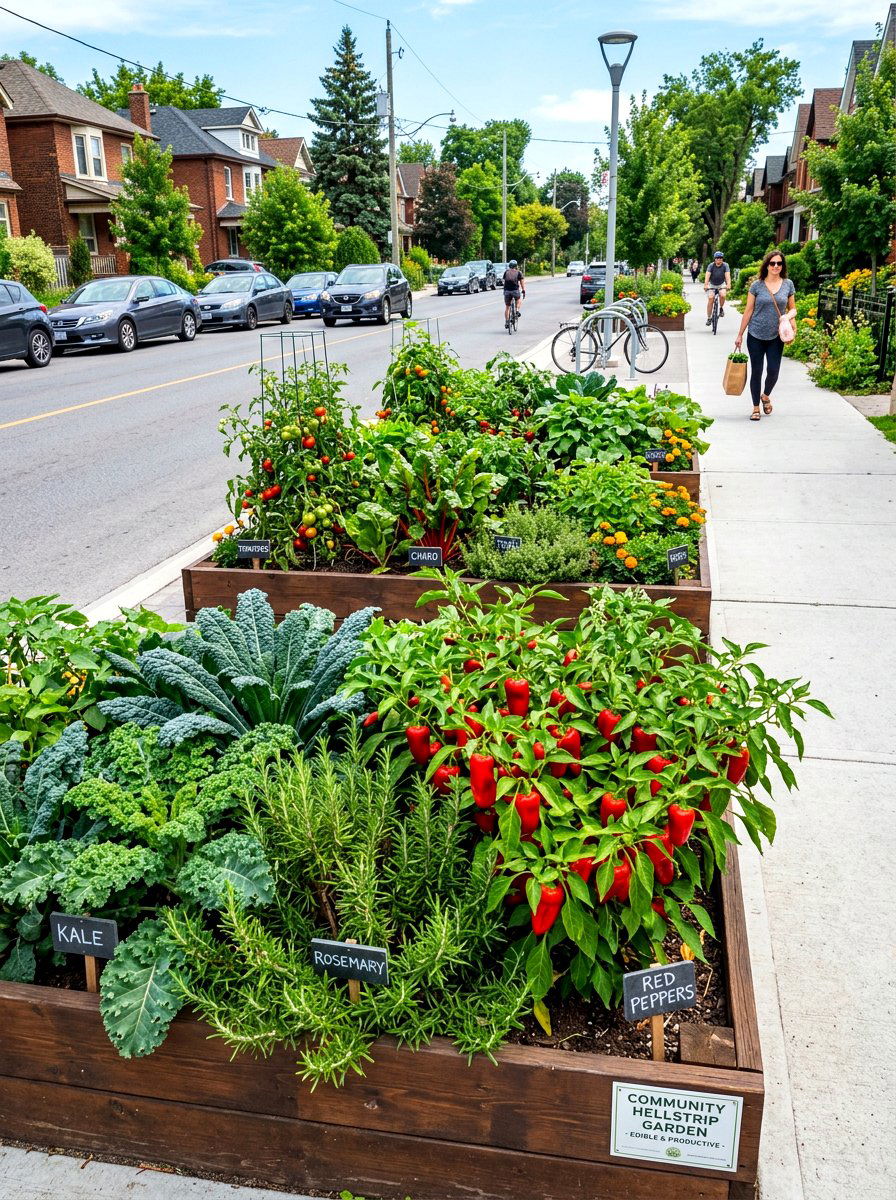 Edible hellstrip vegetable garden - 30 hellstrip garden ideas