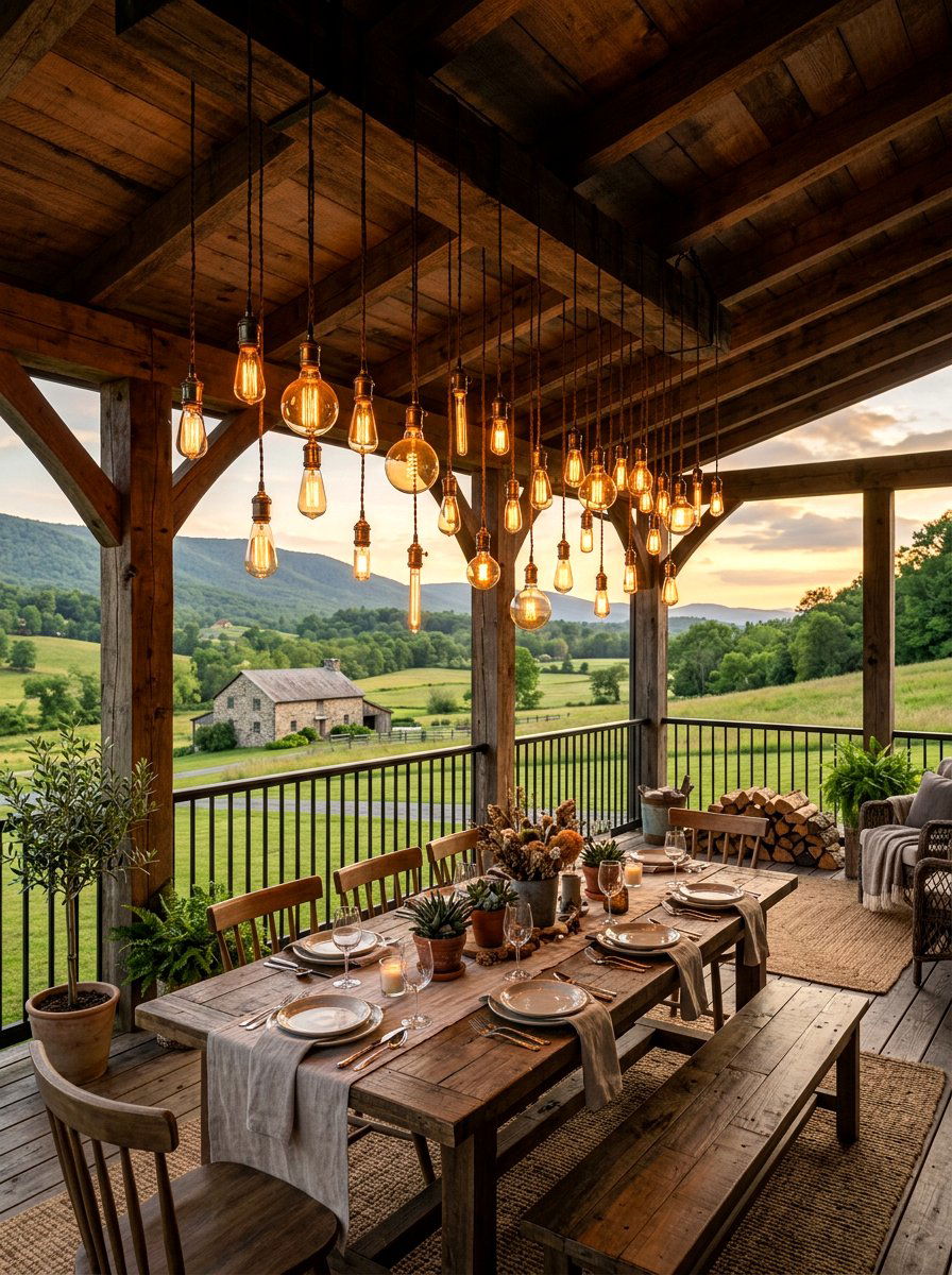 Edison Bulb Swag - 30 deck lighting ideas