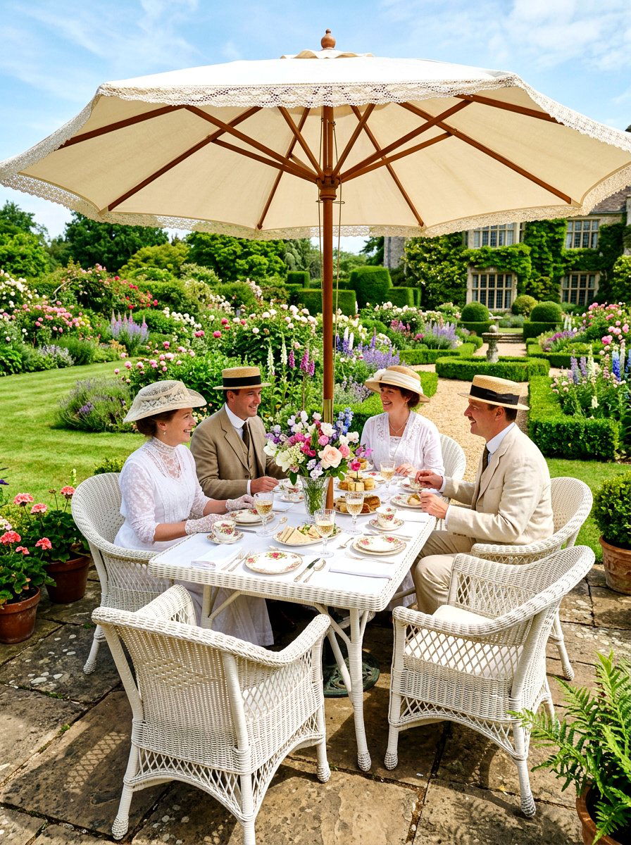 Edwardian garden lunch setting - 30 vintage tablescape ideas