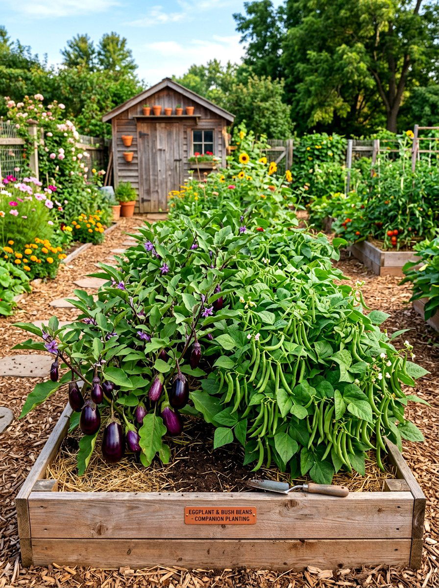 Eggplant And Bush Bean Companion Planting - 30 raised bed companion planting ideas