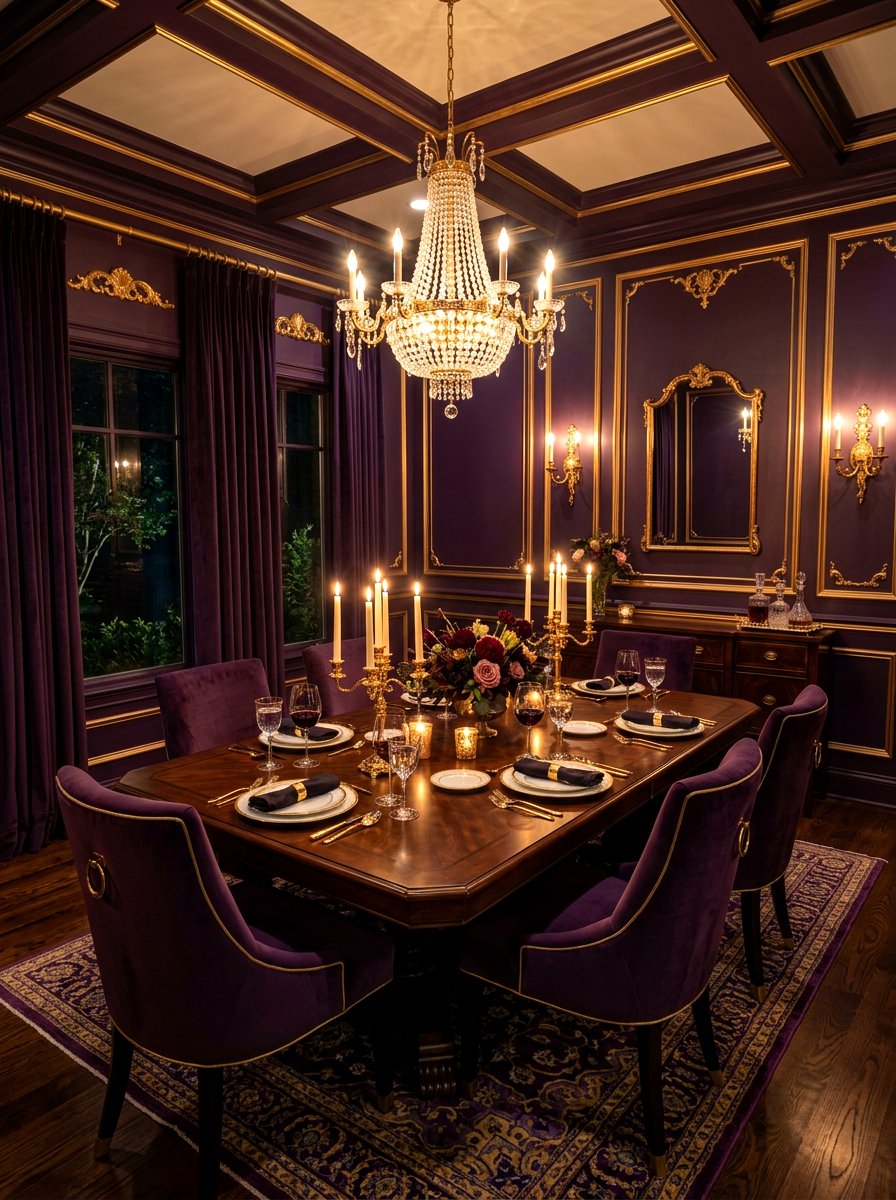 Eggplant Purple Dining Room - 30 dining room color ideas