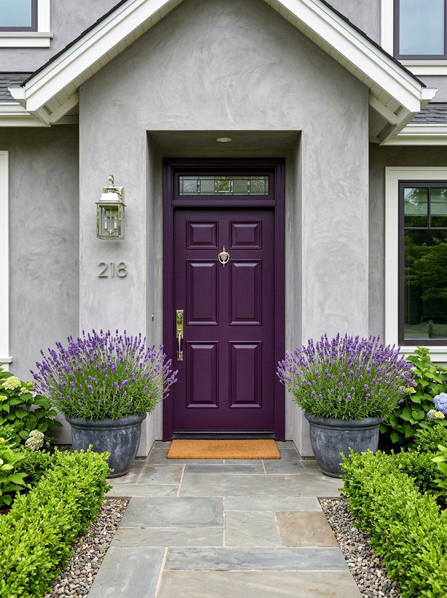 Eggplant Purple Front Door - 30 front door paint color ideas