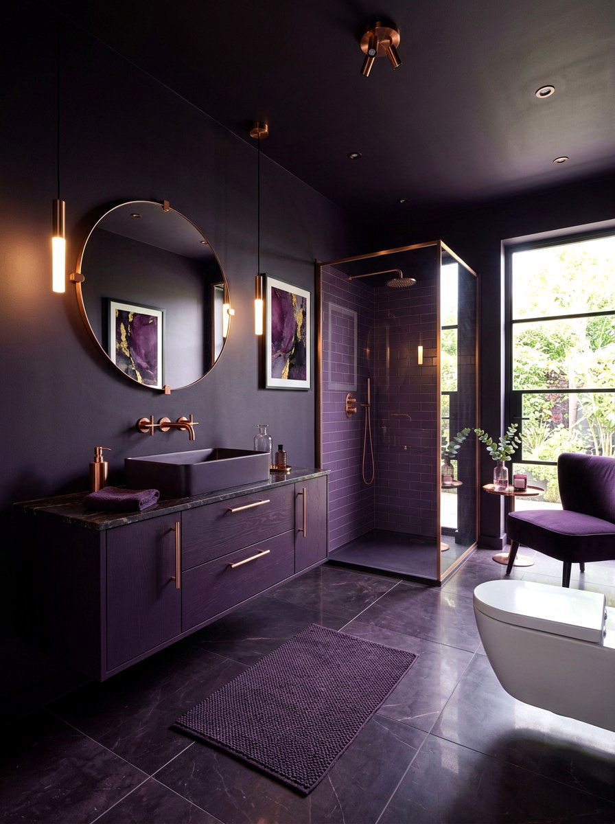 Eggplant Purple Sophisticated Bathroom - 30 bathroom drenching ideas