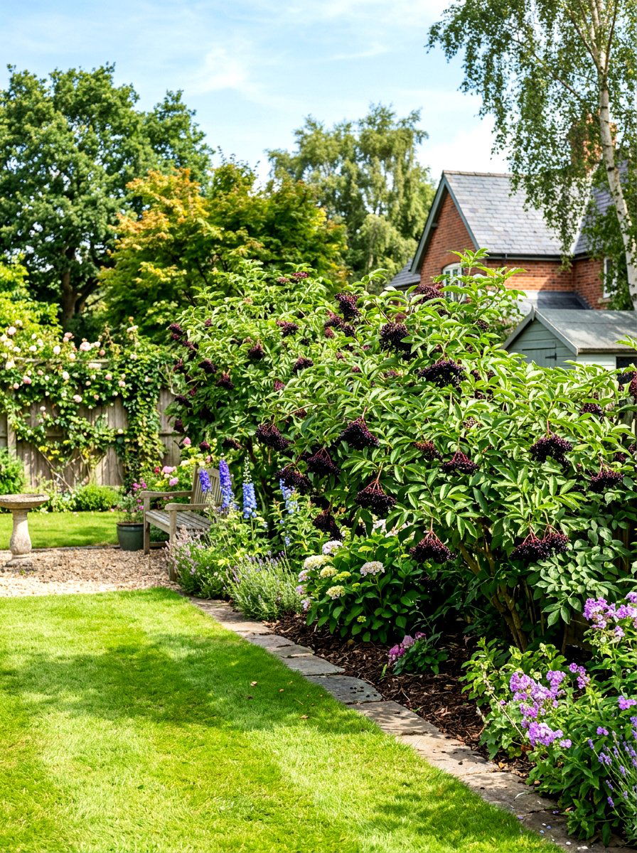 Elderberry Shrub Garden - 30 medicinal garden ideas