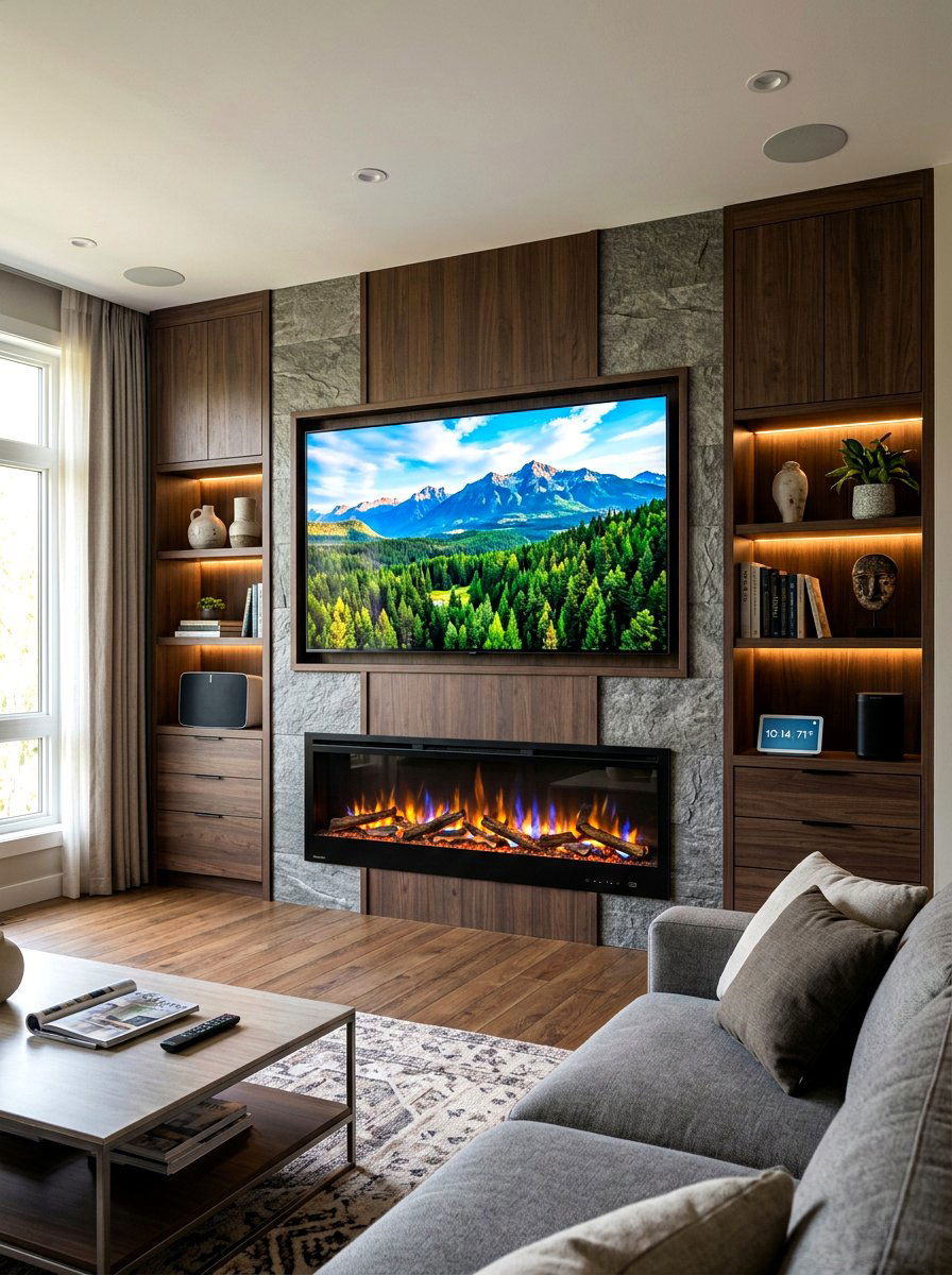 Electric Fireplace Insert - 30 family room fireplace ideas