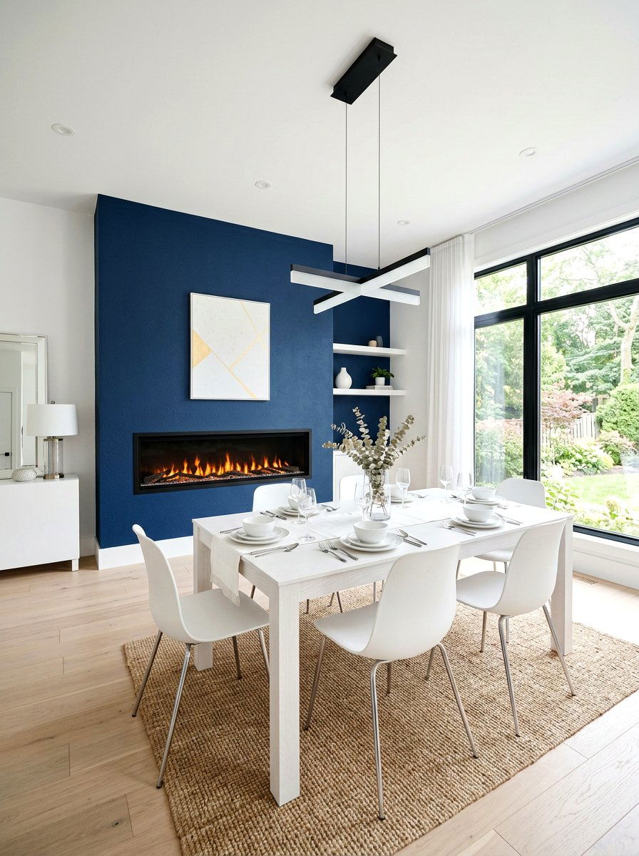 Electric Linear Fireplace Wall - 30 dining room fireplace wall ideas
