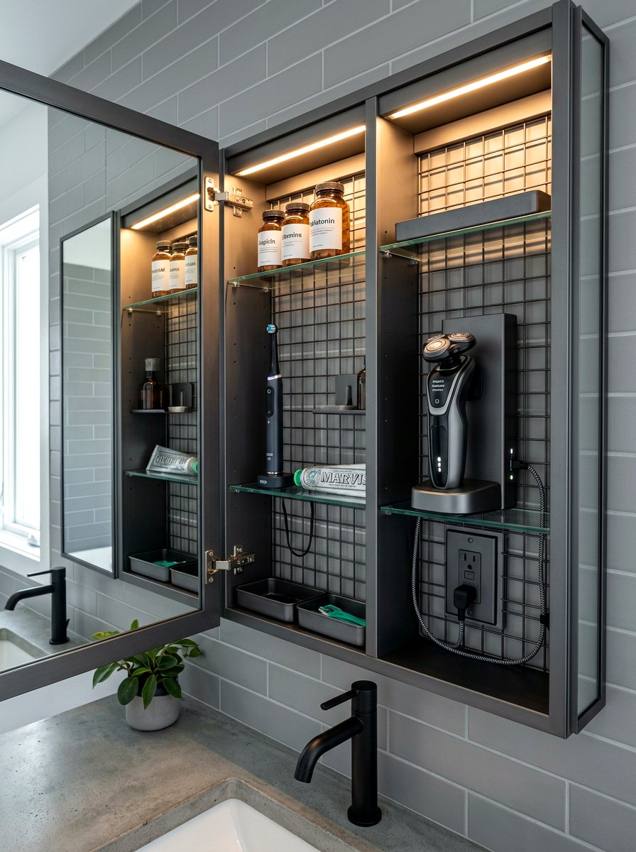 Electric Shaver Cabinet Dock - 30 medicine cabinet organization ideas