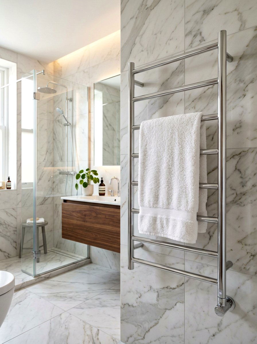 Electric Towel Warmer - 30 wellness bathroom ideas