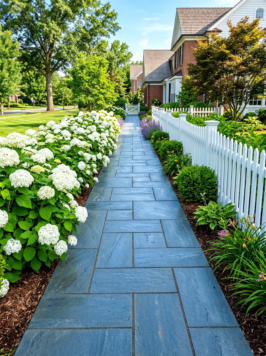 Elegant Blue Stone Path - 30 stepping stone backyard path ideas