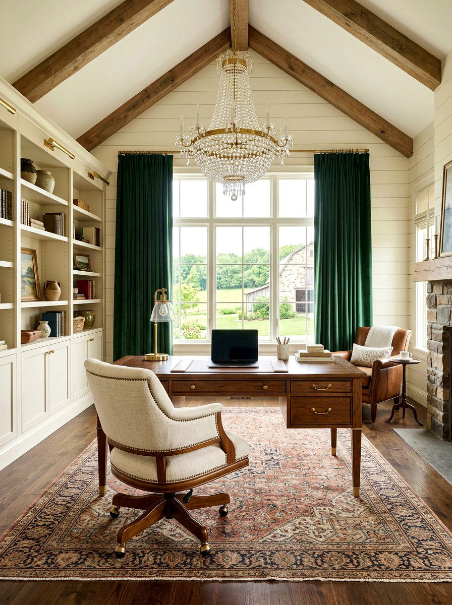 Elegant Farmhouse Office - 30 farmhouse home office ideas
