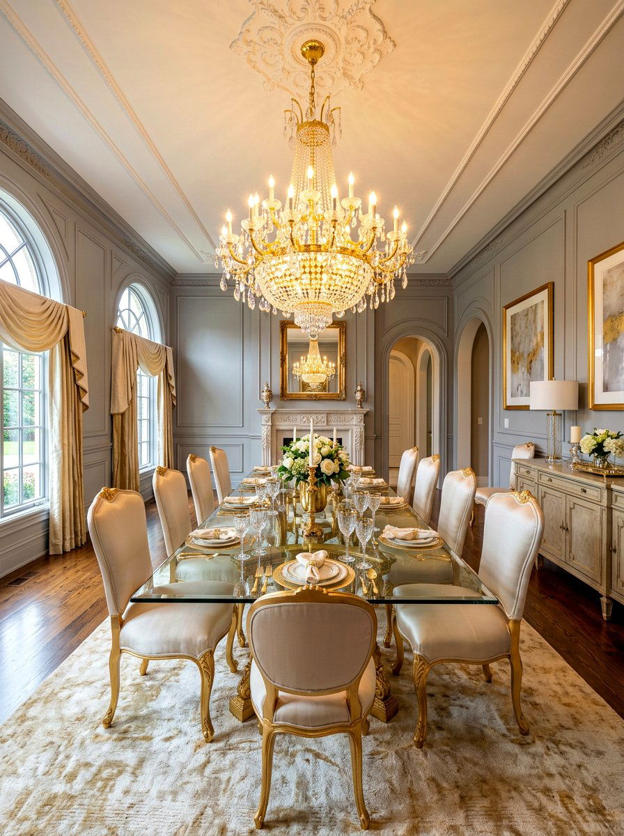 Elegant Gold Dining Room - 30 viral dining room ideas