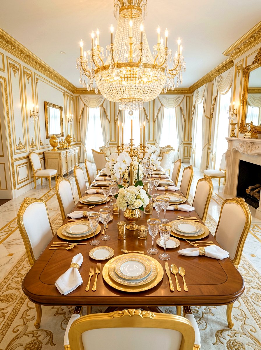 Elegant Gold Metallic Room - 30 Thanksgiving hosting room ideas