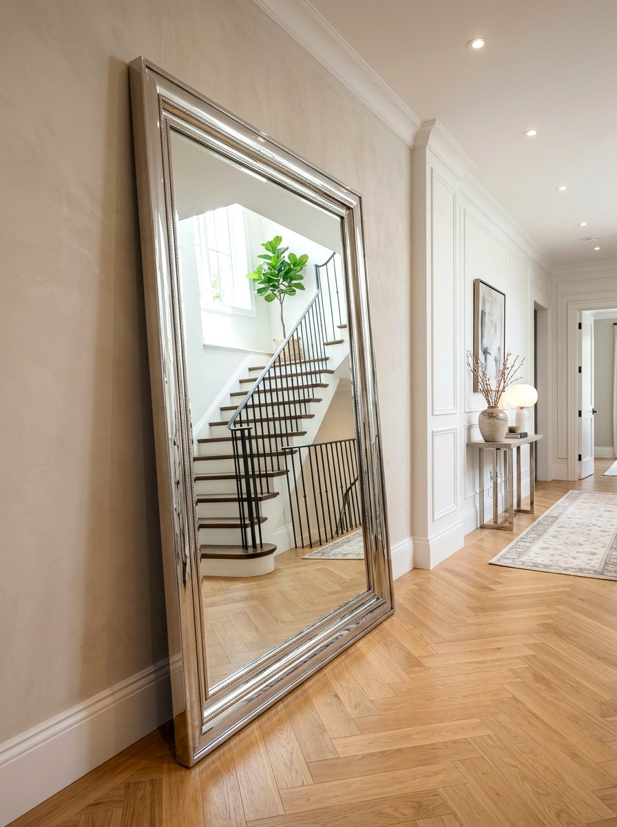Elegant Hallway Chrome Mirror - 30 chrome accent furniture ideas