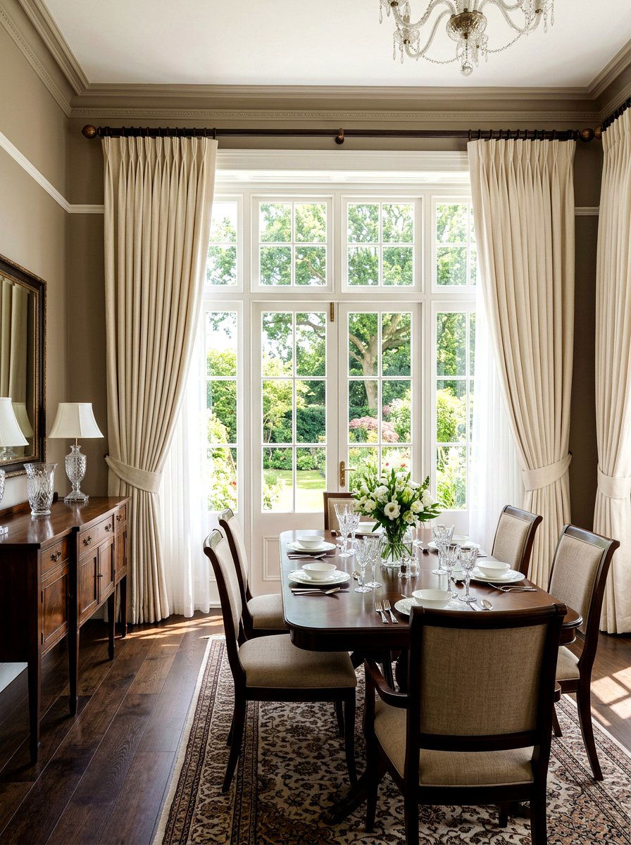Elegant window treatments - 30 Nancy Meyers dining room ideas