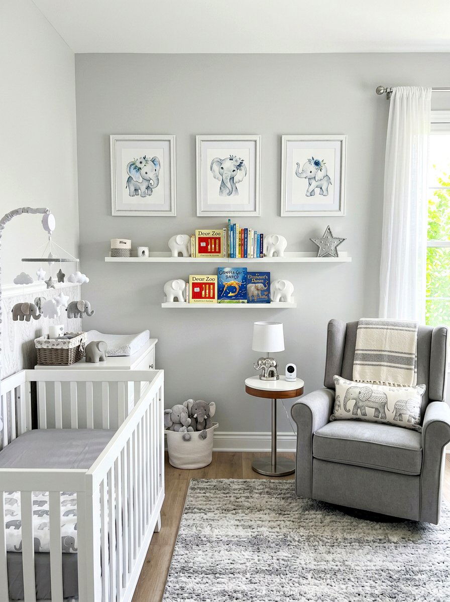 Elephant theme nursery - 30 safari nursery ideas