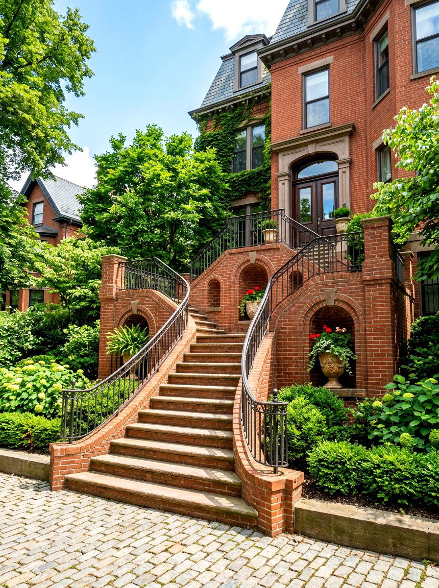Elevated Brick Stoop - 30 brick stoop ideas