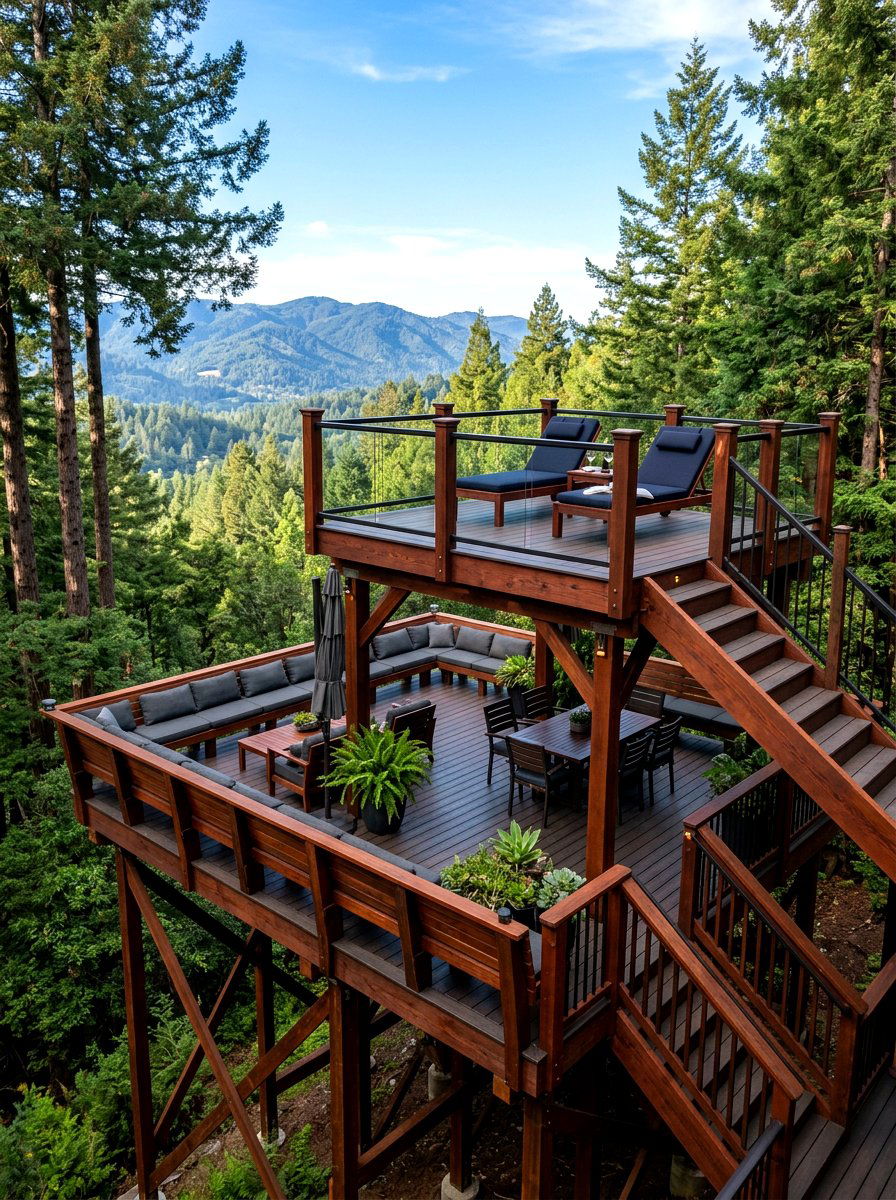 Elevated Deck Seating - 30 stargazing backyard lounge ideas