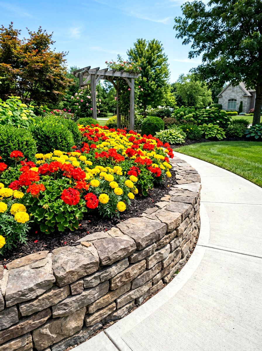 Elevated Flower Bed Corner - 30 corner lot landscaping ideas