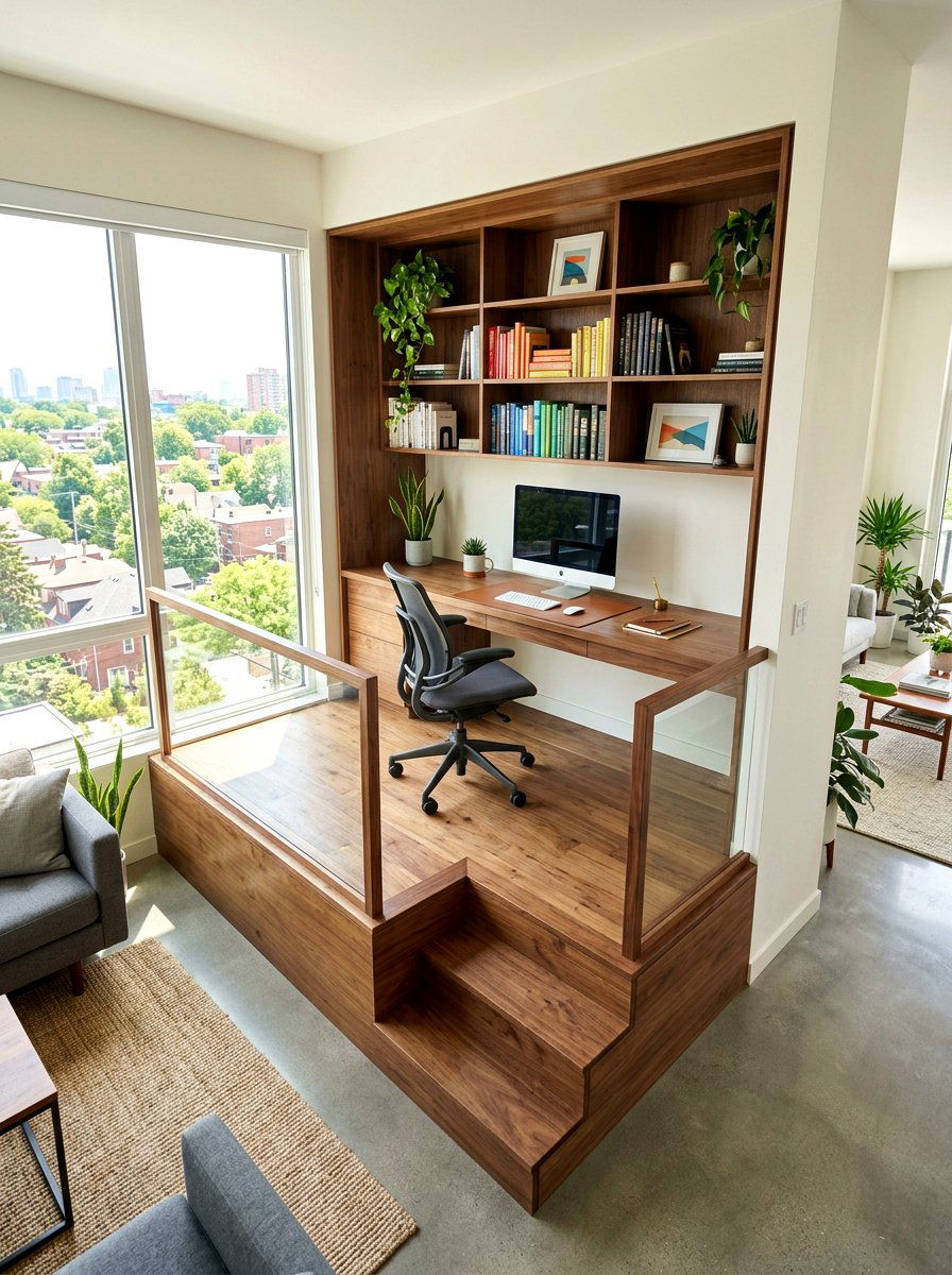 Elevated Home Office Nook - 30 split level seating ideas