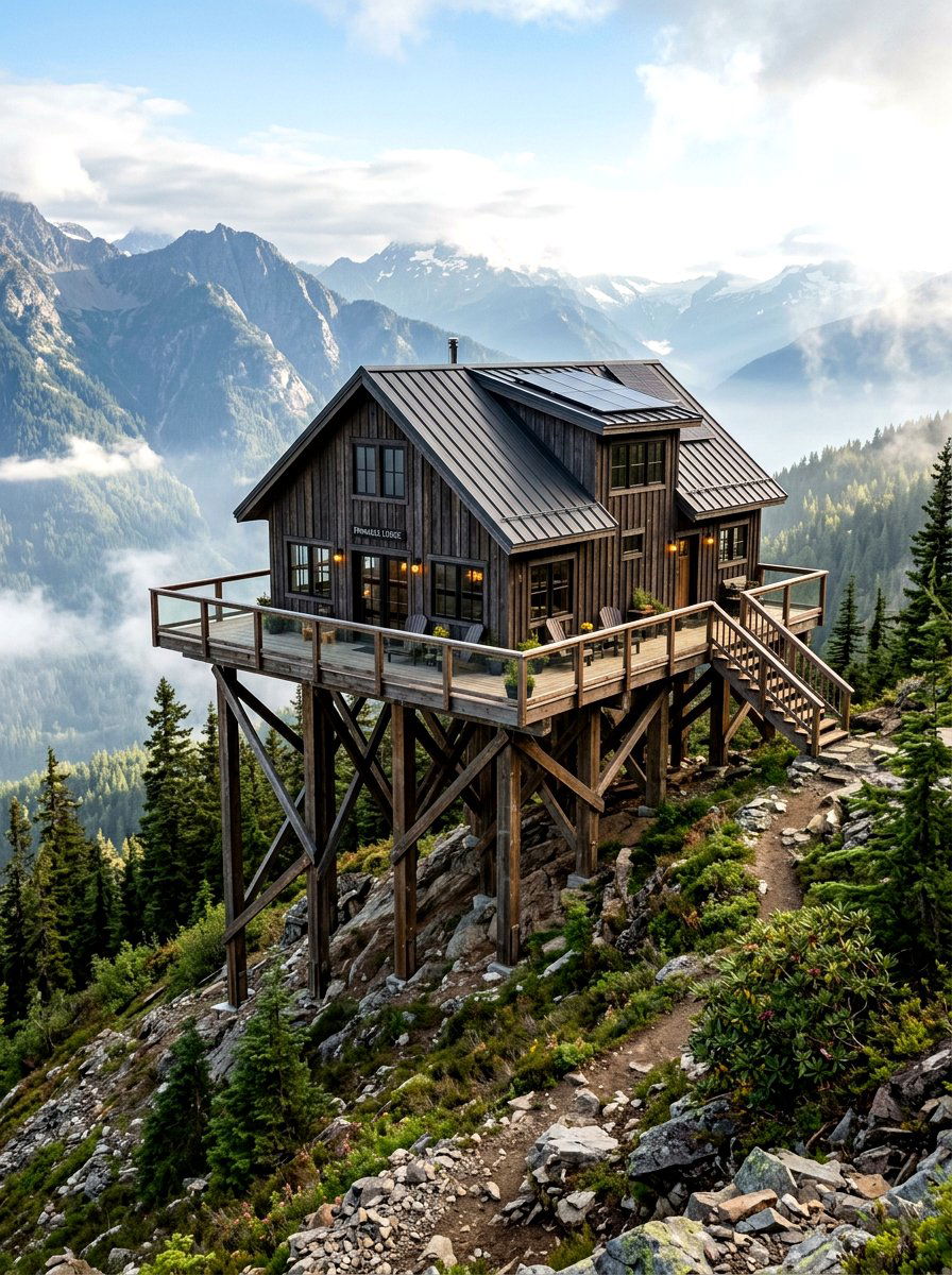 Elevated Mountain Stilt House - 30 chalet exterior ideas