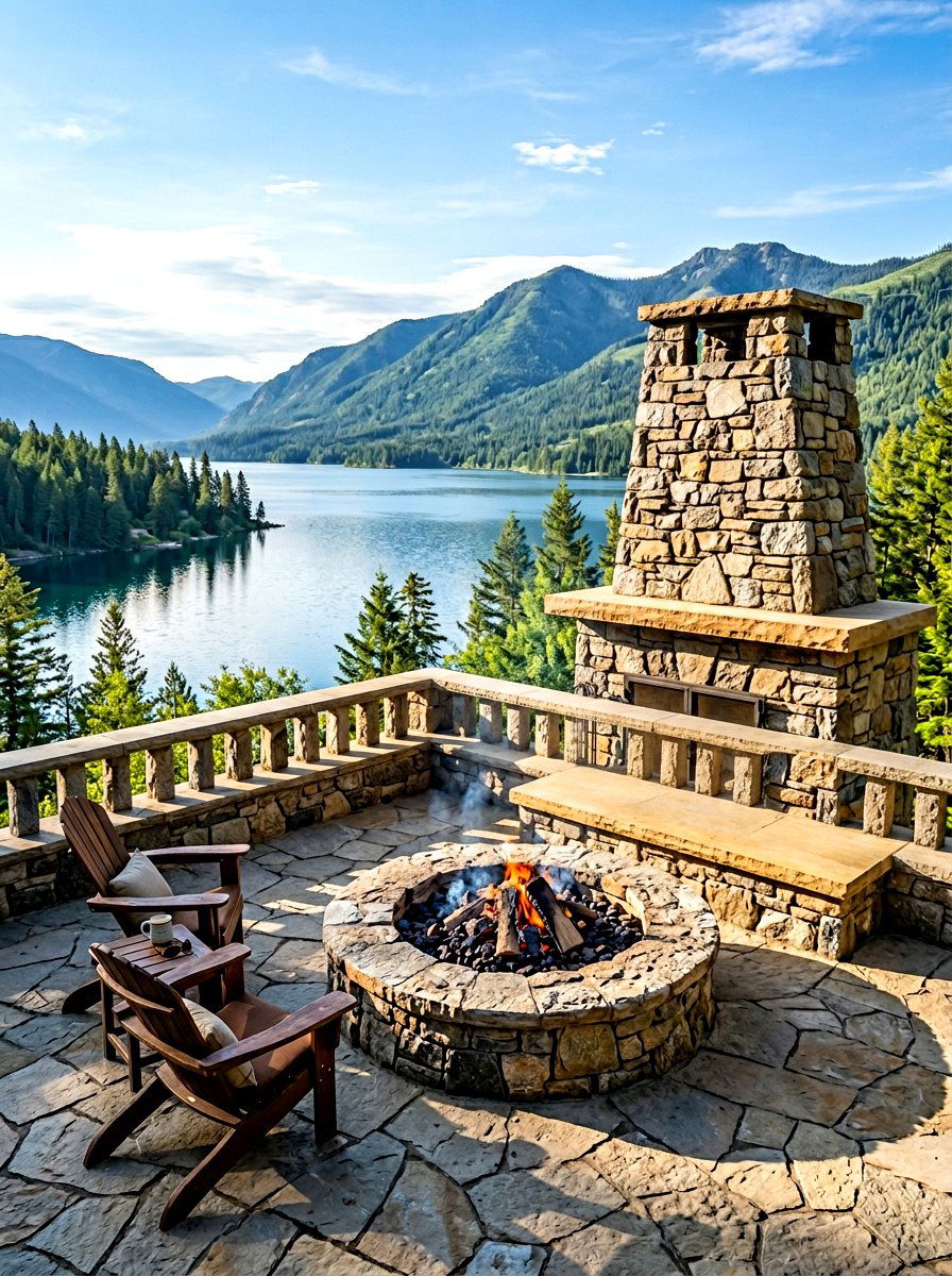 Elevated Stone Fire Pit - 30 stone fire pit ideas